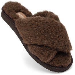 Kapcie Damskie Wełniane WOOLLINE Choco Ciepłe | PanSzew®