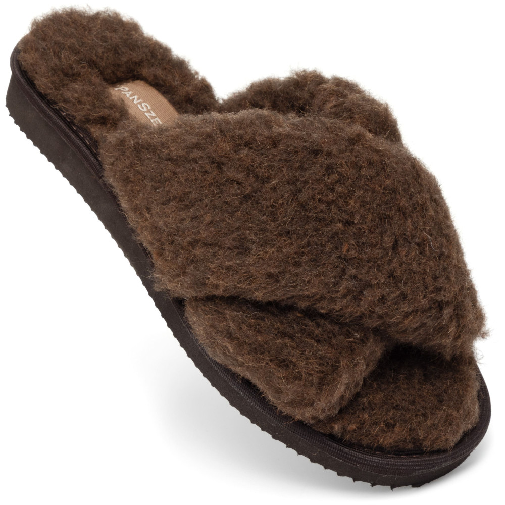 Kapcie Damskie Wełniane WOOLLINE Choco Ciepłe | PanSzew®