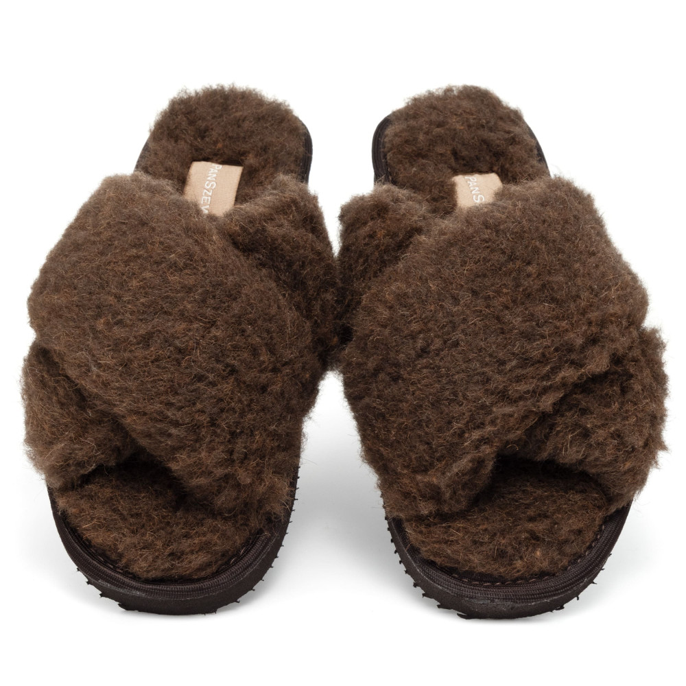 Kapcie Damskie Wełniane WOOLLINE Choco Ciepłe | PanSzew®