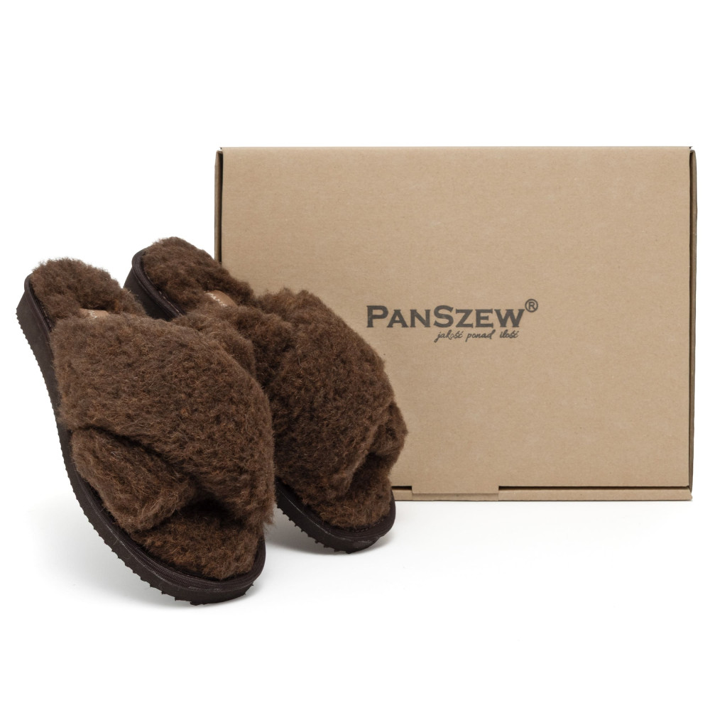 Kapcie Damskie Wełniane WOOLLINE Choco Ciepłe | PanSzew®