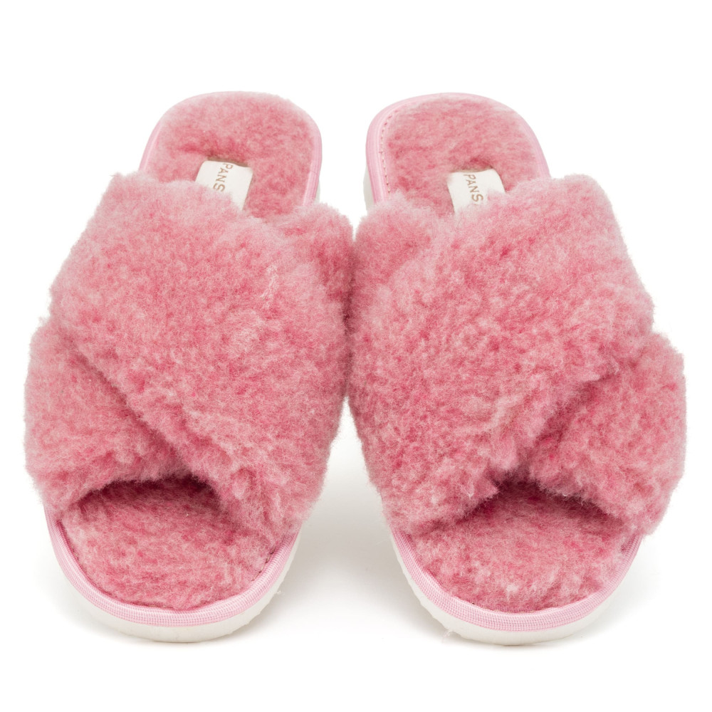Kapcie Damskie Wełniane WOOLLINE Pink Ciepłe | PanSzew®