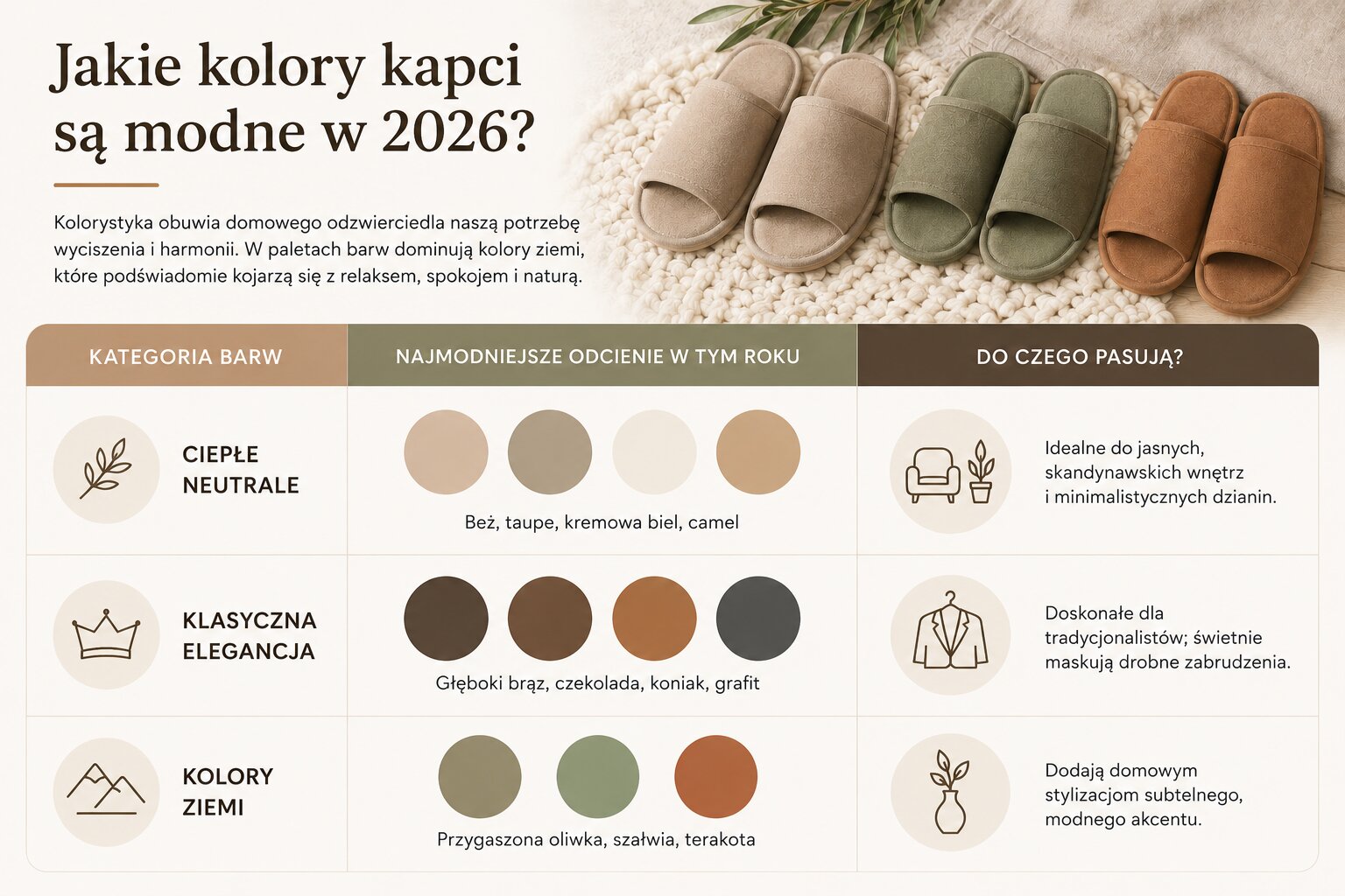 Jakie kolory kapci są modne w 2026?