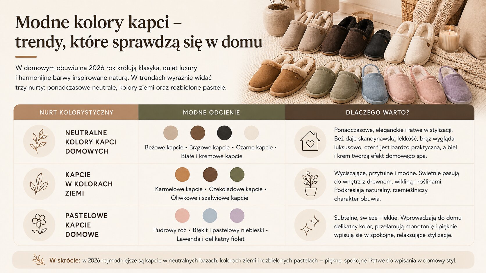 Modne kolory kapci – trendy, które sprawdzą się w domu