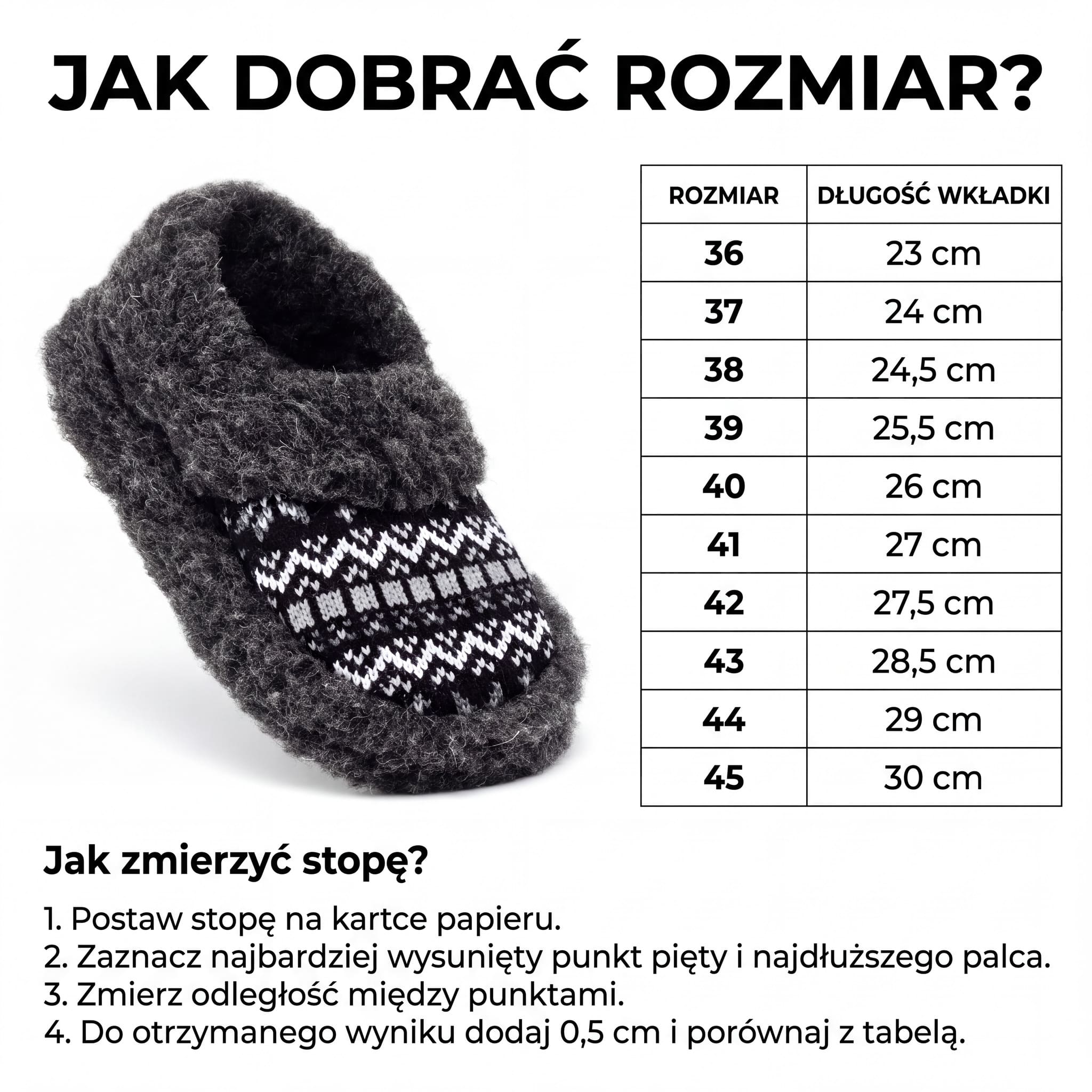Bambosze w Stylu Norweskim Niskie Czarne D