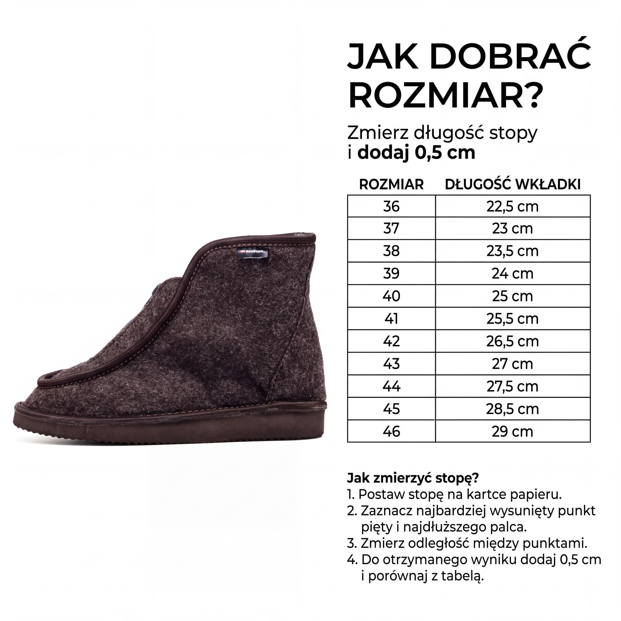 Bambosze Wełniane Brązowe D