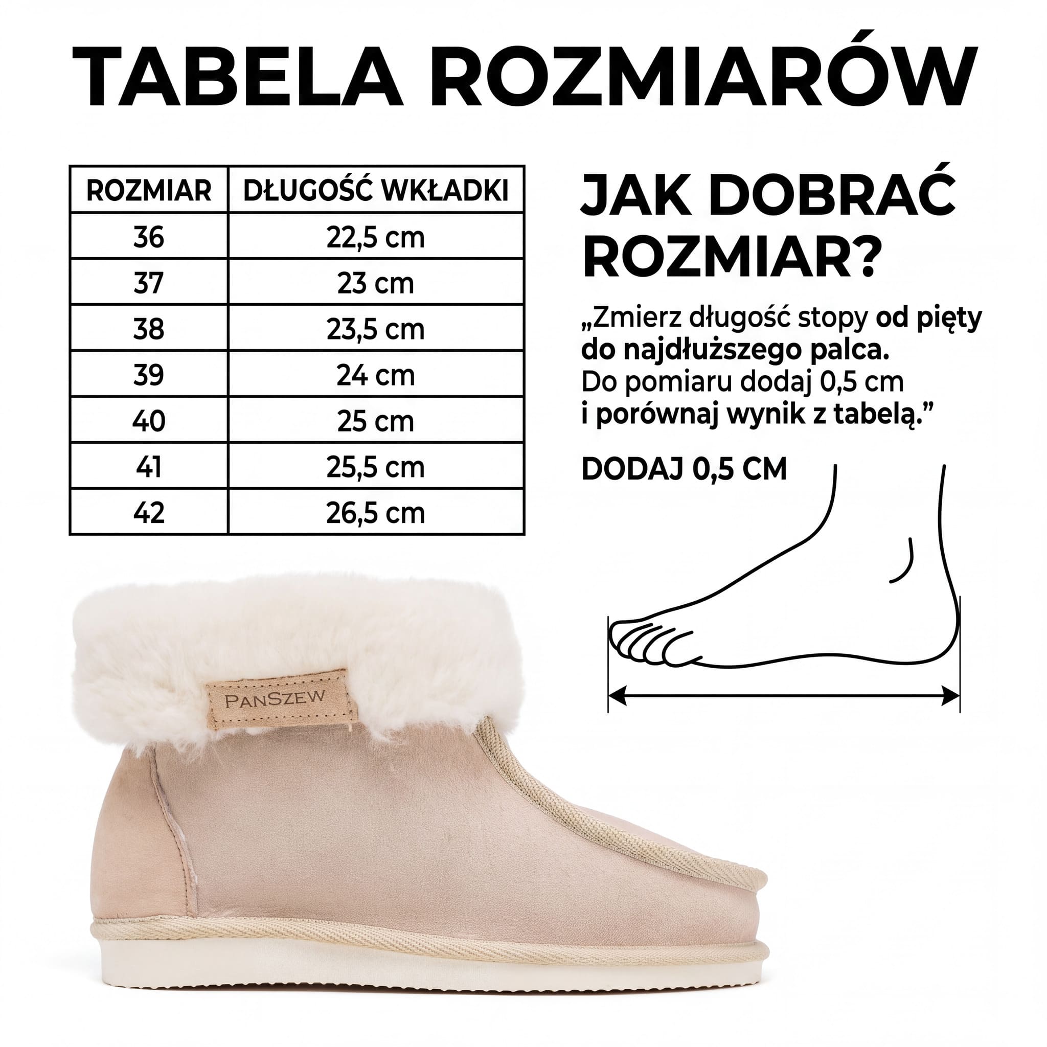 Bambosze z Wełny Owczej Beż